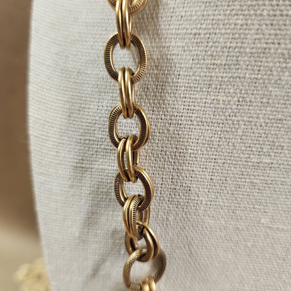 Patricia Nash Gold Tone Horse Cameo Necklace Chain Link Equestrian NWT New - Picture 6 of 14